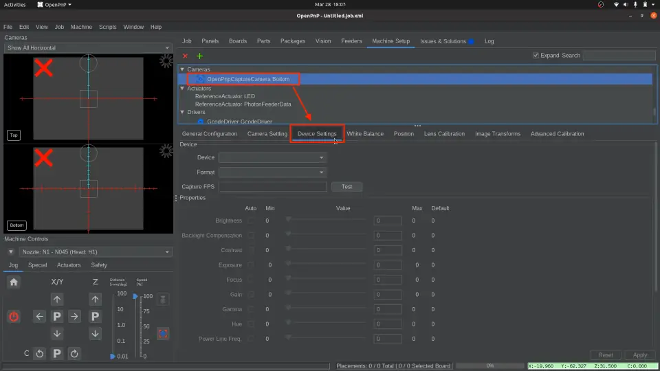 lumenpnp校准--连接至 LumenPnP 并配置底部相机 lumenpnp校准--连接至 LumenPnP 并配置底部相机