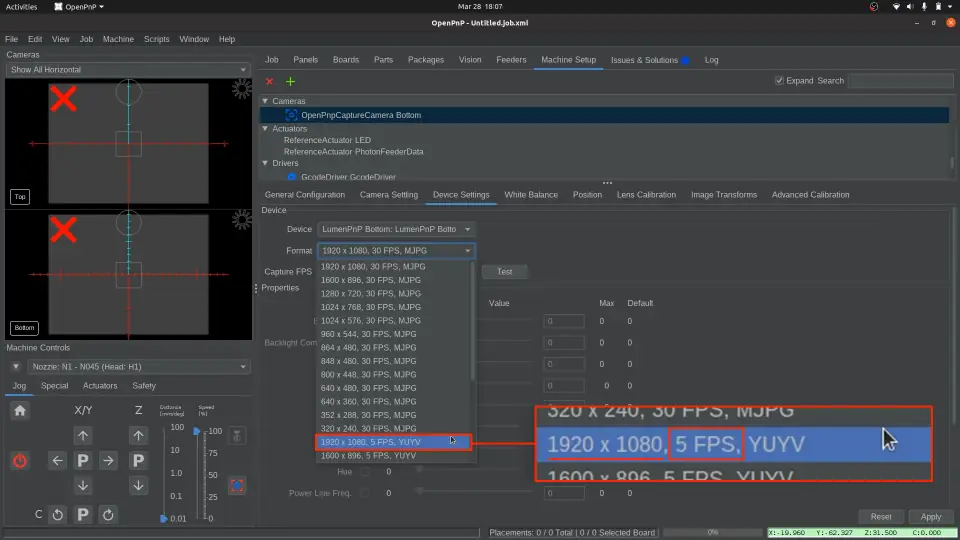 lumenpnp校准--连接至 LumenPnP 并配置底部相机 lumenpnp校准--连接至 LumenPnP 并配置底部相机