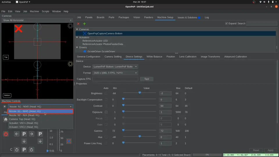 lumenpnp校准--连接至 LumenPnP 并配置底部相机 lumenpnp校准--连接至 LumenPnP 并配置底部相机